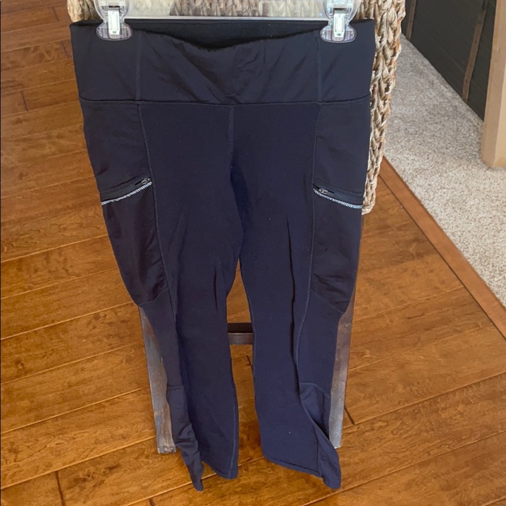Athleta fleece-lined straight leg running pants